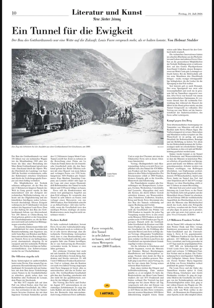 Ein Tunnel für die Ewigkeit – und ein Bahnhof für die Enkel